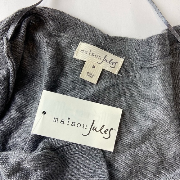 Maison Jules Womens Gray Pocketed Long Sleeve Open Cardigan Sweater - Picture 6 of 6